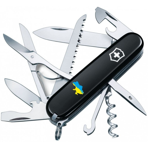 Комплект Нож Victorinox Huntsman Ukraine 1.3713.3_T1166u + Чехол с фонариком Police - изображение 2