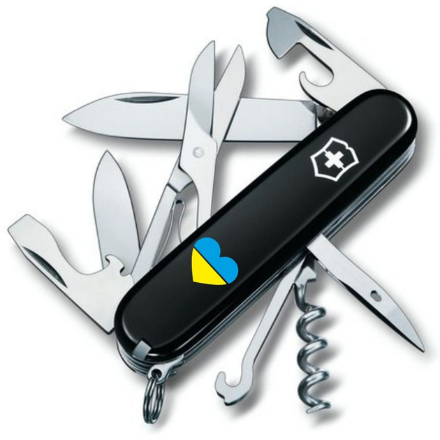 Комплект Нож Victorinox Climber Ukraine 1.3703.3_T1090u + Чехол с фонариком Police - изображение 2