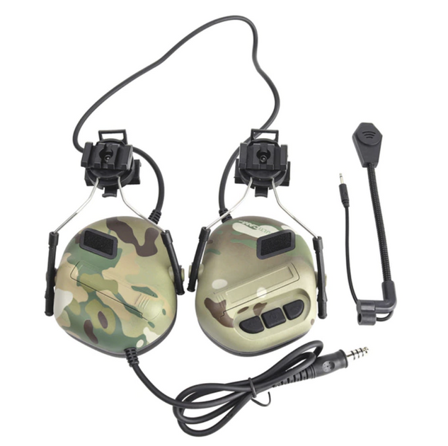 Навушники активні тактичні на шолом військові армійські FAST під рейли мультикам - зображення 1