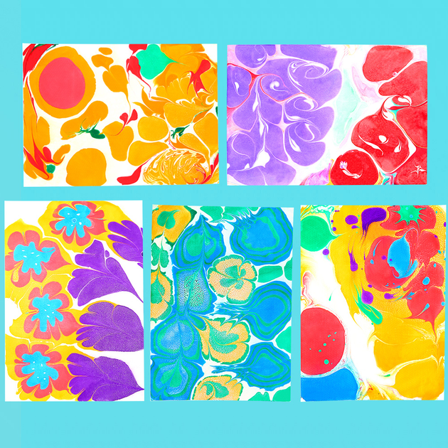 Набір для малювання на воді Jar Melo 12 кольорів Marbling Kit. Набір для марморування , ЕБРУ ( JA92606 ) - зображення 7