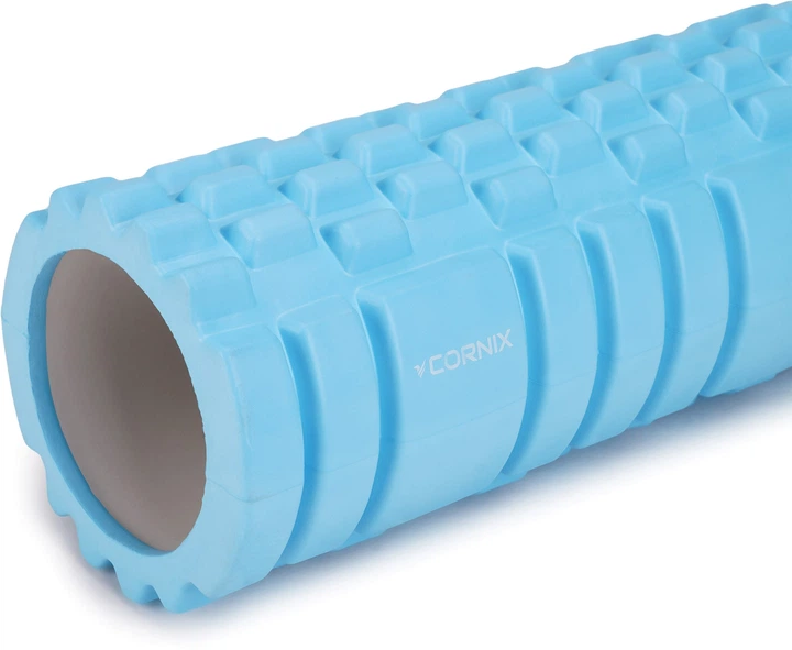 Набор Массажный ролик Cornix EVA 33 x 14 см XR-0030 Sky Blue + Массажный мяч Cornix XR-0229 Lacrosse Ball 6.3 см Темно-синий - изображение 4