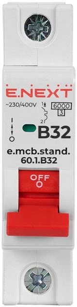 Автоматический выключатель 1р 40А 6кА "B" [s001112] E.NEXT e.mcb.stand.60.1.B40 - изображение 2
