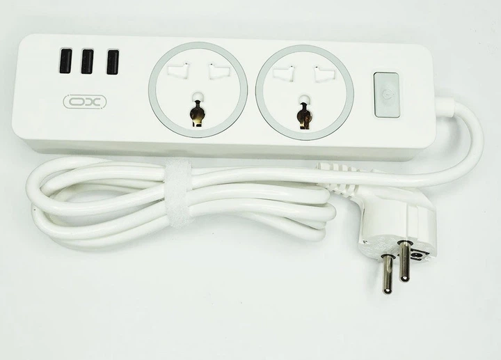 Мережевий фільтр (подовжувач) XO WL04 EU Extension Cord Socket 3роз. 3USB 10A 1.8M White - Фото 3 Мережевий фільтр (подовжувач) XO WL04 EU Extension Cord Socket 3роз. 3USB 10A 1.8M White - изображение 3