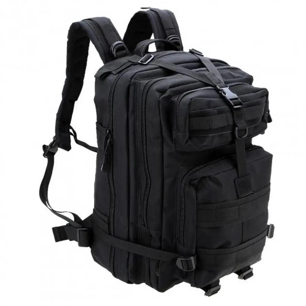 Тактический штурмовой военный рюкзак Assault Belt M-08 Oxford 600D 50 литров Черный - изображение 1