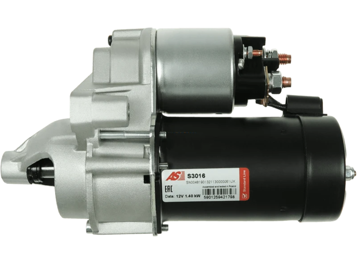 Стартер AS аналог Valeo 12V 1.1kW 11 зубів для Citroen Fiat Peugeot Toyota OE D6RA110, CS1260 As (S3016) - Фото 1 Стартер AS аналог Valeo 12V 1.1kW 11 зубів для Citroen Fiat Peugeot Toyota OE D6RA110, CS1260 As (S3016) - зображення 1