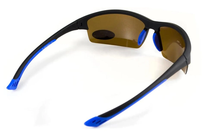 Очки поляризационные BluWater Daytona-1 Polarized (brown) коричневые в черно-синей оправе - изображение 2