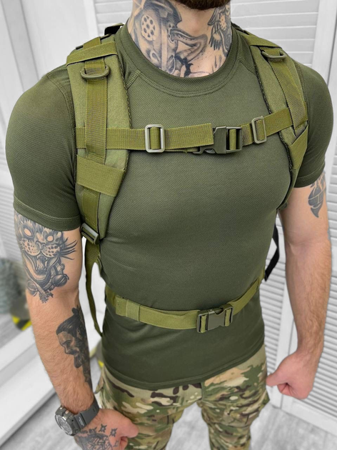 Рюкзак штурмовой тактический 35-40Л Молли (олива) с отделом под гидропакет - изображение 2
