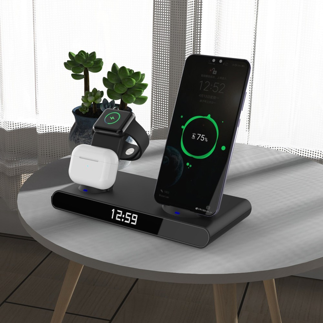 Зарядка беспроводная Qi 4in1 Wireless Charger JYD-WC140 |5-15W, Watch ...