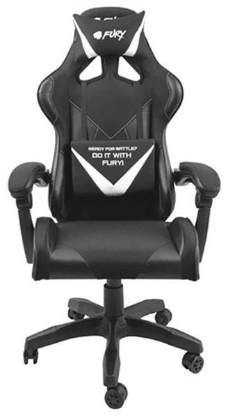 Fotel gamingowy Fury Gaming Chair Avenger L 60 mm Black-White (NFF-1711) - obraz 2