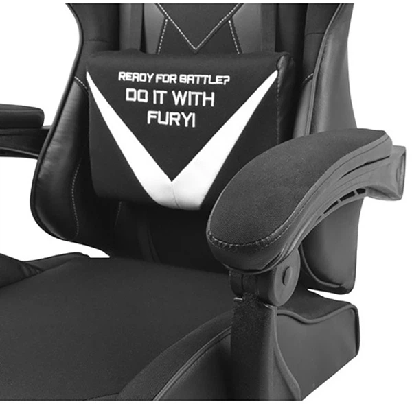 Fotel gamingowy Fury Gaming Chair Avenger L 60 mm Black-White (NFF-1711) - obraz 10