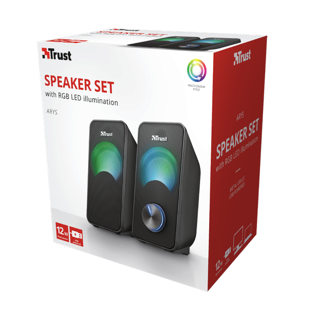 Акустическая система/колонки Arys Compact Rgb 2.0 для компьютера 10W/USB/с подсветкой Черный - изображение 3