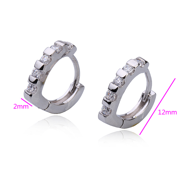 Серьги с цирконами X21785 Italina 1,2см*2мм Белый от продавца: Shining ...