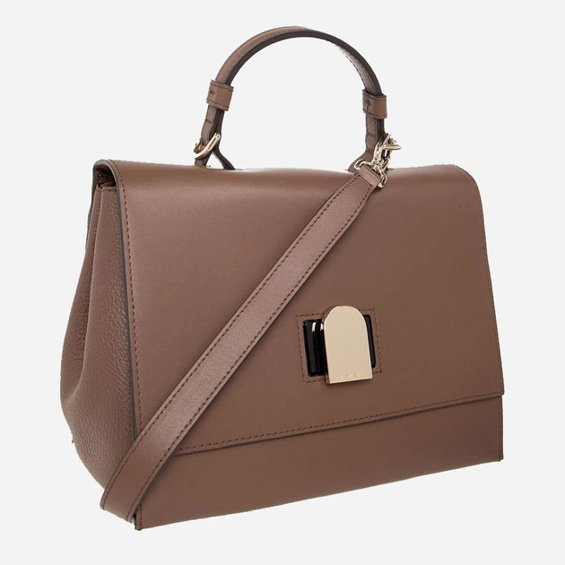 Skórzana Torebka damska przez ramię Furla Emma S Top Handle WB00567BX00530637S9050 Praline (8050597206356) - obraz 5