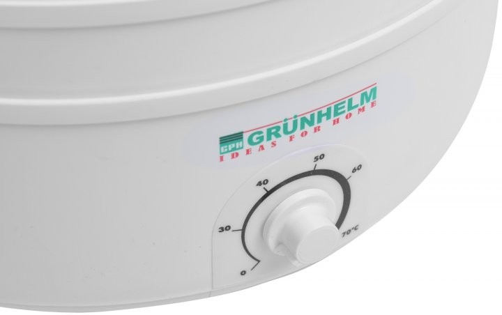 Сушилка для овощей и фруктов мяса рыбы электрическая 20 л GRUNHELM BY1162 520 Вт 5 секций/ярусов грибы дегидратор Белая - изображение 6