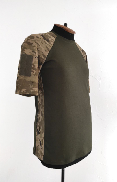 Тактична футболка LAVKA, кулмакс + бавовна, Оліва + піксель, 52 розмір (807224209) - зображення 2