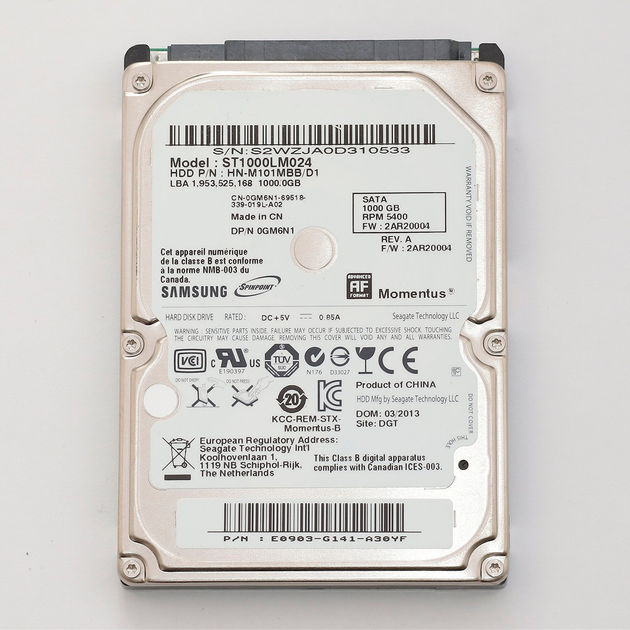 Б/У Жесткий диск Seagate (Samsung) Spinpoint HDD 1TB 5400rpm 8MB ...