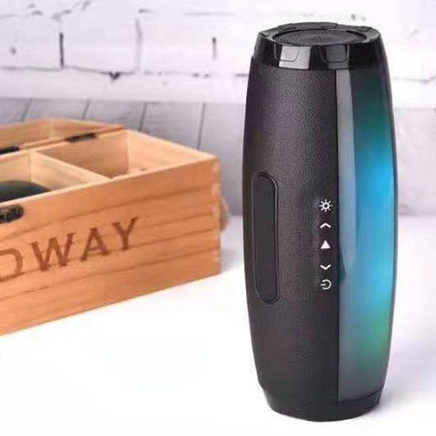 Беспроводная Bluetooth колонка с RGB подсветкой T&G TG165C-LED со светомузыкой, USB, microSD, FM радио, Микрофон Black - изображение 2