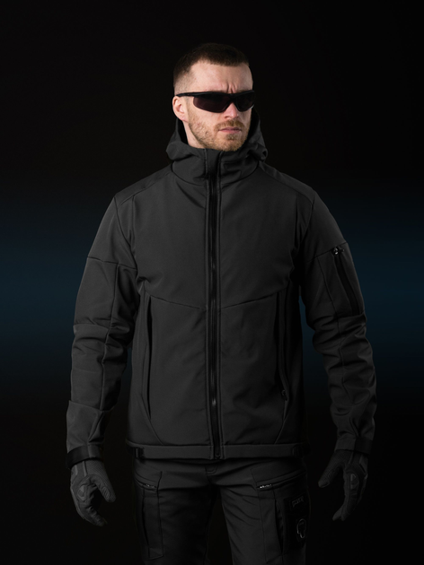 Тактическая куртка утепленная BEZET Softshell Робокоп 5747 3XL Черная (2000093211480) - изображение 2