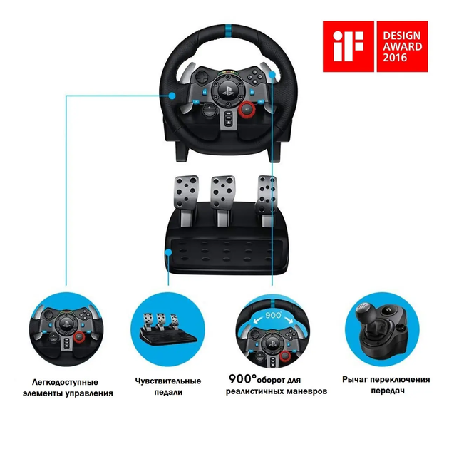 Ігрове кермо + педалі LOGITECH G29 провідне - зображення 7