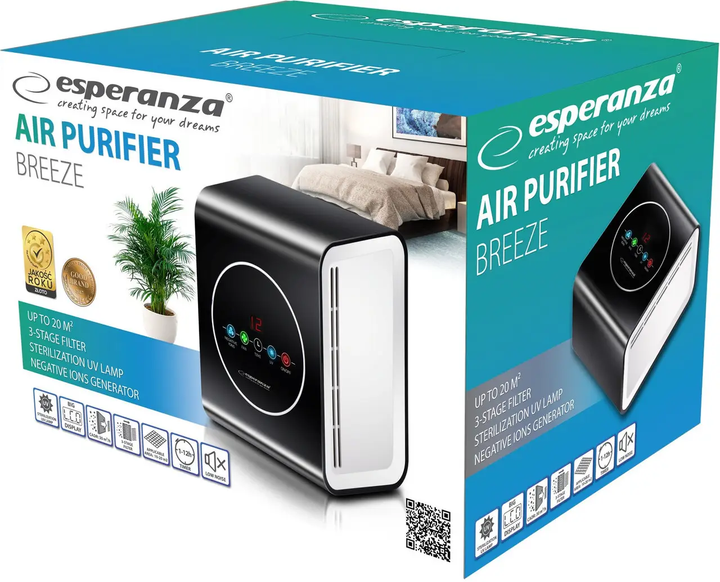 Очиститель воздуха ESPERANZA Breeze EHP001 45 дБ - изображение 4
