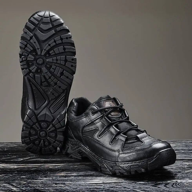 Кроссовки унисекс кожаные Demi Season 37 (24,5см) Демисезон 1208 Ukr-Tec (Чёрный) тактические ботинки - изображение 2
