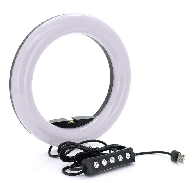 Селфі-лампа LED кільцева Voltronic MJ-20 RGB 20см - зображення 2