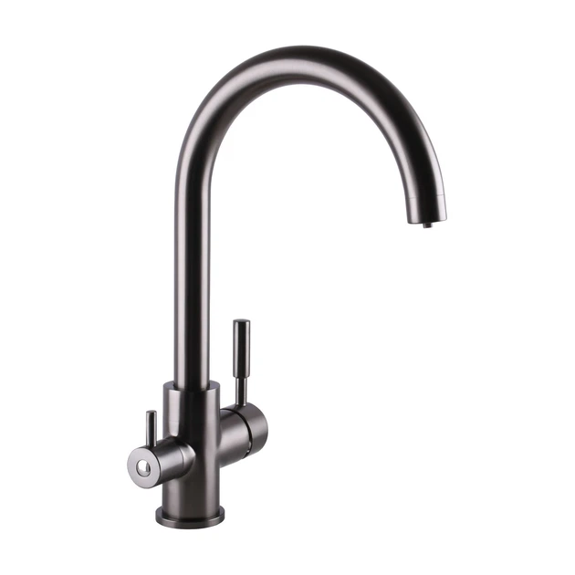 Змішувач для кухні під фільтр Globus Lux LAZER GLLR-0333-11-GRAPHITE чорна сталь графіт - Фото 1 Змішувач для кухні під фільтр Globus Lux LAZER GLLR-0333-11-GRAPHITE чорна сталь графіт - зображення 1