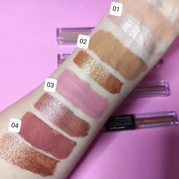 Двухсторонние жидкие тени Magic Studio Liquid eyeshadow 2 in 1 Matte & Metal - 01 2х2 мл. Бежевый - Фото 2 Двухсторонние жидкие тени Magic Studio Liquid eyeshadow 2 in 1 Matte & Metal - 01 2х2 мл. Бежевый - изображение 2