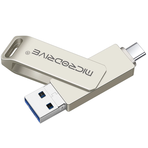 Металлическая USB Флешка 3в1 256GB Type-C/MicroUSB/USB 3.0 для телефона/компьютера OTG MicroDrive Серый - Фото 2 Металлическая USB Флешка 3в1 256GB Type-C/MicroUSB/USB 3.0 для телефона/компьютера OTG MicroDrive Серый - изображение 2