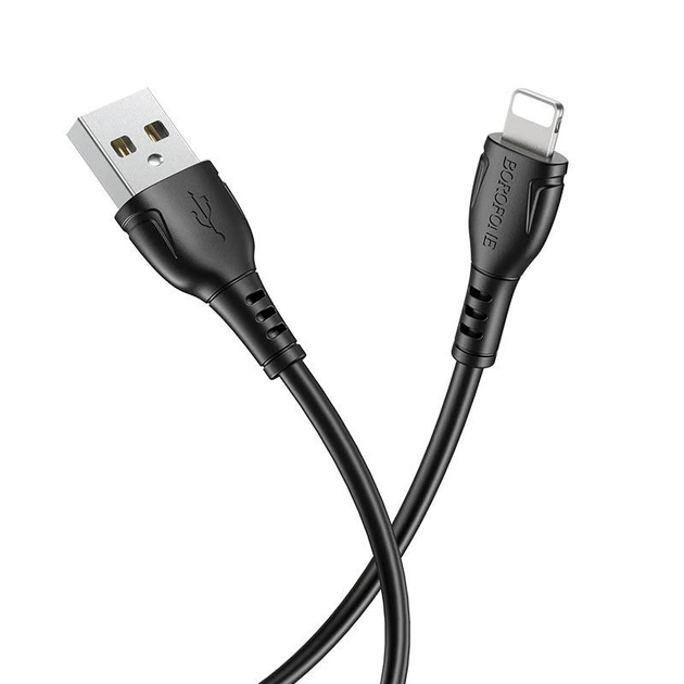Кабель BOROFONE BX51 Triumph charging data cable for iPhone (Lightning) unpackaged 1 метр чорний - изображение 2