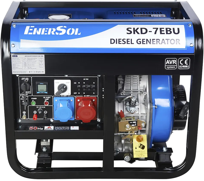 Генератор дизельний EnerSol SKD-7EBU 6/6.5 кВт 1 та 3 фази електричний пуск AVR - зображення 1