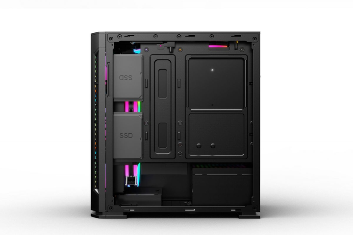 Корпус 2E GAMING CALLEO (GB700) MiniT, Micro ATX,Mini ITX, 2xUSB2.0, 1xUSB3.0, 4x120мм ARGB, скло (бічна панель), без БЖ, чорний - изображение 7