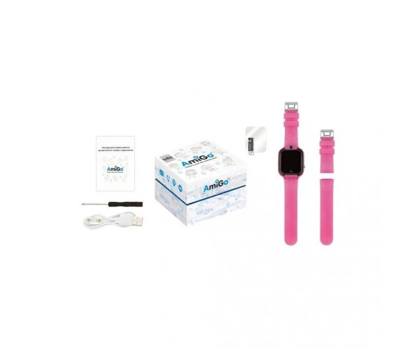 Дитячий розумний годинник AmiGo GO007 FLEXI GPS Pink - зображення 8