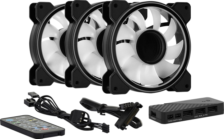 Кулер Aerocool Mirage 12 ARGB Pro Computer case Cooling set 12 cm Black (AEROPGSMIRAGE12-A-P) - зображення 10