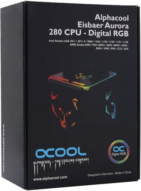 Система водяного охолодження Alphacool Eisbaer Aurora 280 Black (11729) - зображення 10