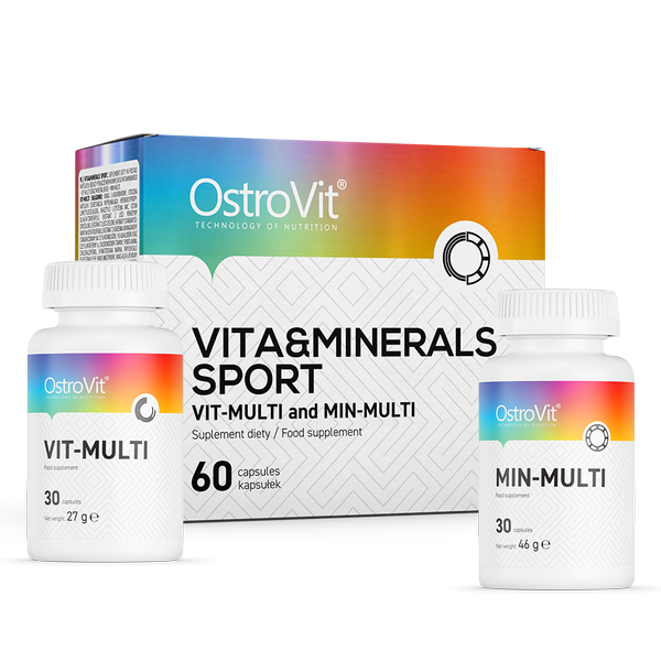 Вітаміни та мінерали OstroVit VITA-MINERALS Sport 60 капсул - Фото 1 Вітаміни та мінерали OstroVit VITA-MINERALS Sport 60 капсул - зображення 1