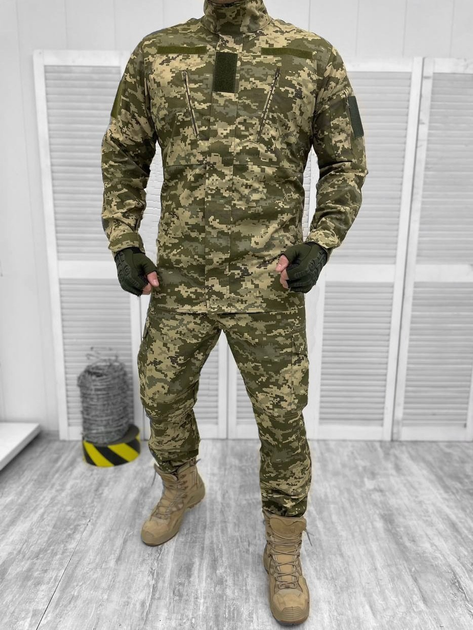 Тактический костюм военный Уставной ГОСТ ( Китель + Штаны ), Камуфляж: Пиксель ВСУ, Размер: M - изображение 1