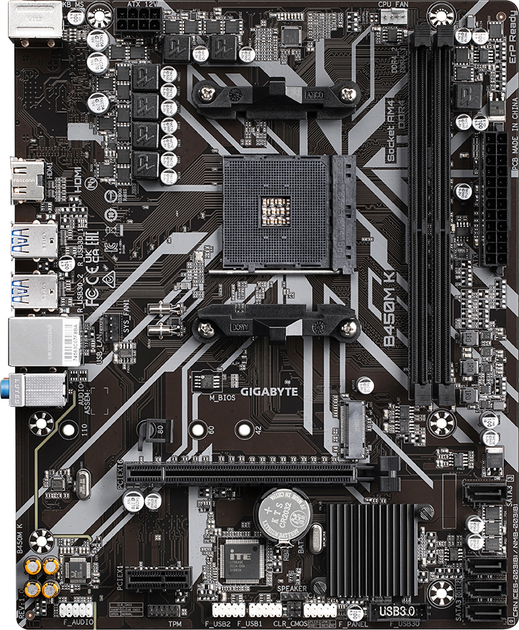 Материнська плата Gigabyte B450M K (sAM4, AMD B450, PCI-Ex16) - зображення 4
