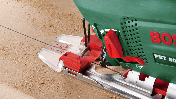 Лобзик электрический Bosch PST 800 PEL, 530 Вт, Маятниковое движение, Cut control, + отсек для полотен + полотно 144D + кейс (06033A0120) - изображение 14