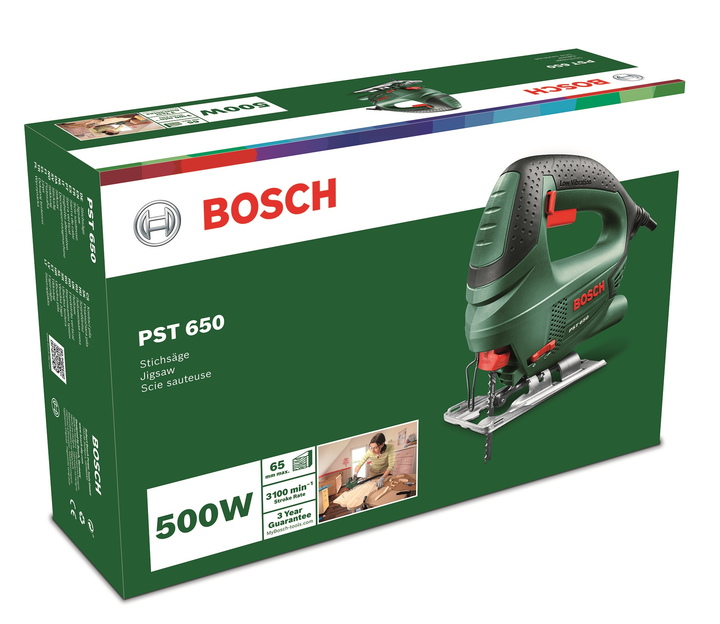 Лобзик електричний Bosch PST 650, 500 Вт, 65 мм глибина різу + полотно T144 D + кейс (06033A0720) - зображення 12
