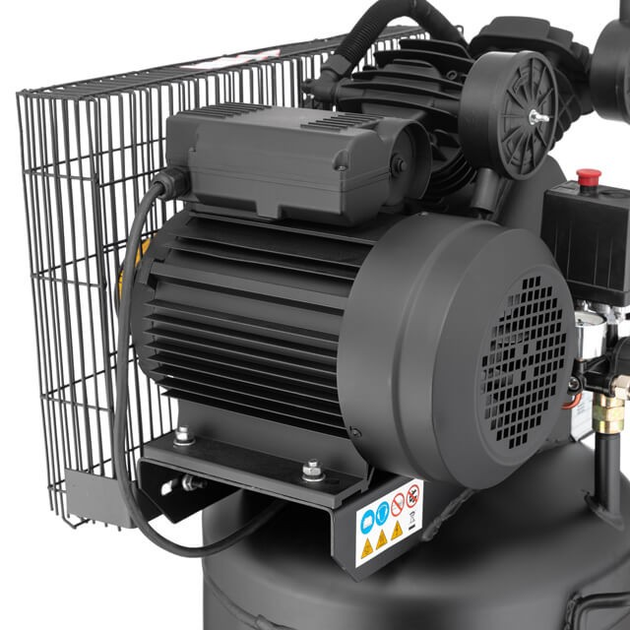 Компресор 100 л, вертикальний, 3 кВт, 220 В, 10 aтм, 500 л/хв. 2 циліндри INTERTOOL PT-0017 - изображение 8