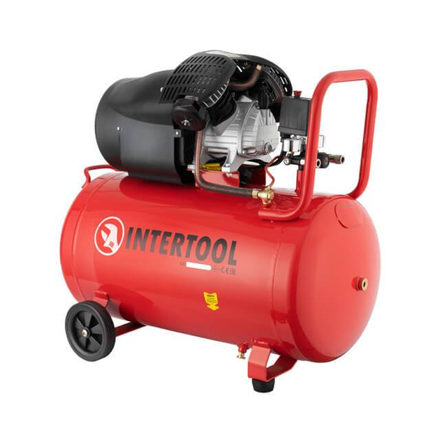 Компресор 100 л, 2.23 кВт, 220 В, 10 aтм, 354 л/хв, 2 циліндри INTERTOOL PT-0005 - изображение 2
