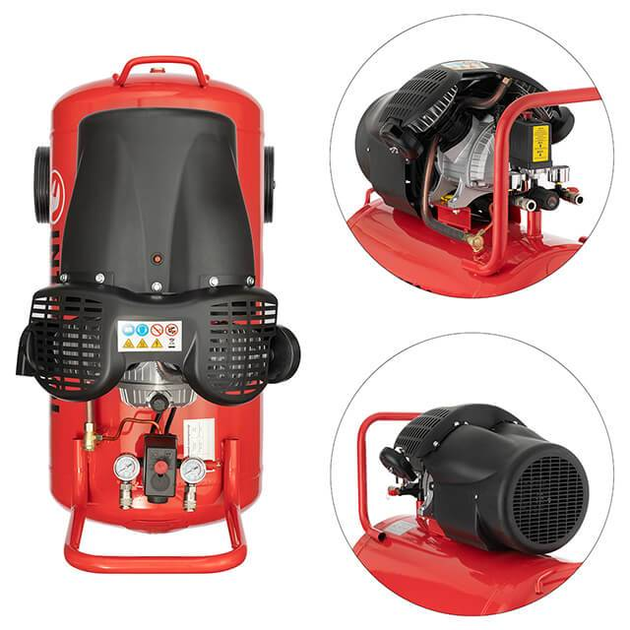 Компресор 100 л, 2.23 кВт, 220 В, 10 aтм, 354 л/хв, 2 циліндри INTERTOOL PT-0005 - изображение 5