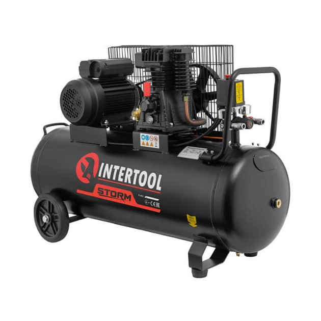 Компресор 100 л, 1.8 кВт, 220 В, 10 атм, 250 л/хв INTERTOOL PT-0012 - изображение 2