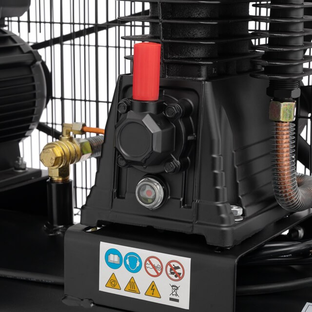 Компресор 100 л, 1.8 кВт, 220 В, 10 атм, 250 л/хв INTERTOOL PT-0012 - изображение 6