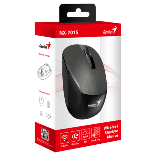 Мышь компьютерная Genius NX-7015-31030019401 беспроводная/1600 dpi Темно-коричневый - изображение 3