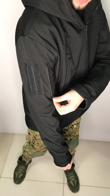 Чорна тактична куртка Soft Shell розмір XL - зображення 2