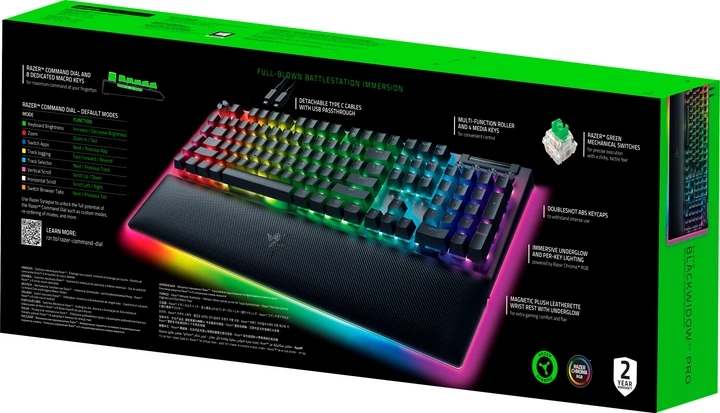 Клавіатура дротова Razer BlackWidow V4 Pro Green Switch USB Black (8887910072042) - зображення 7