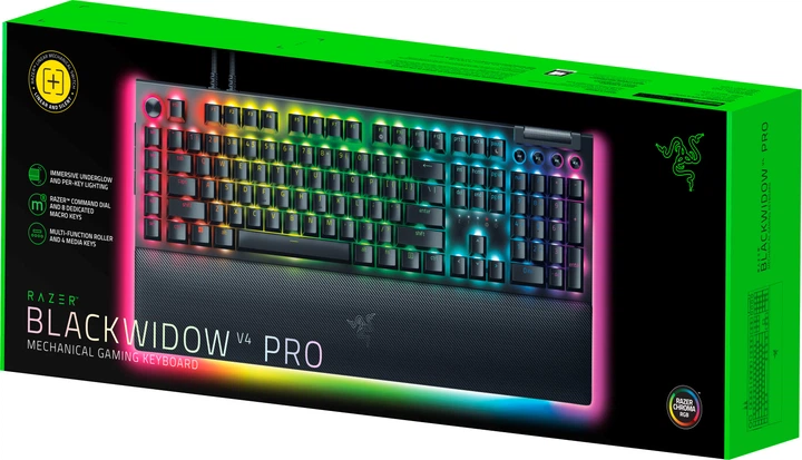 Klawiatura przewodowa Razer BlackWidow V4 Pro Yellow Switch USB US Black (RZ03-04681800-R3M1) - obraz 6