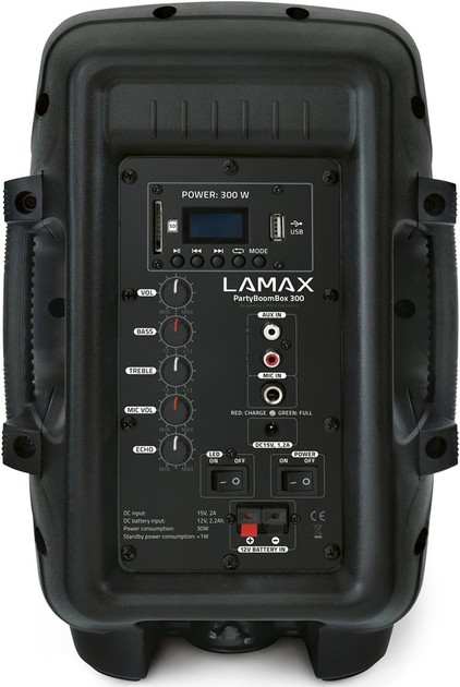Акустична система Lamax PartyBoomBox300 Freestanding Public Address (PA) system Black (AKGLAMGLO0005) - зображення 3